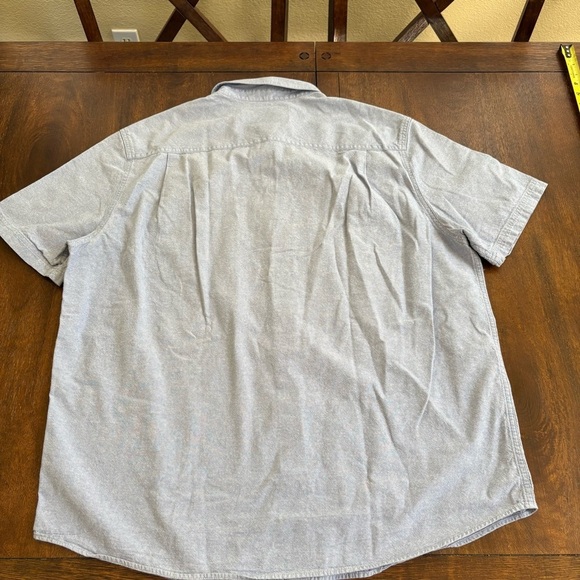 40 Grit By Duluth Trading Standard Fit Blue Short Sleeve Shirt Men XL Chambray - Picture 3 of 8